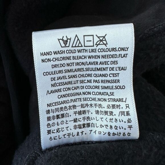 Fear of God Essentials Sweatshirt Mens Medium Black Crew Logo Patch Oversized - Picture 9 of 11